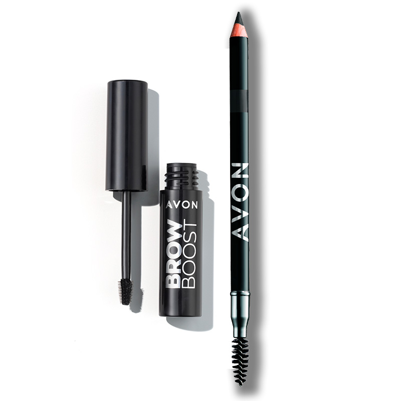 Kit Maquillaje Lapiz para cejas Soft Black + Brown boost gel para cejas Soft Black