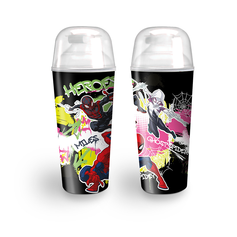 Vaso con tapa Spiderman