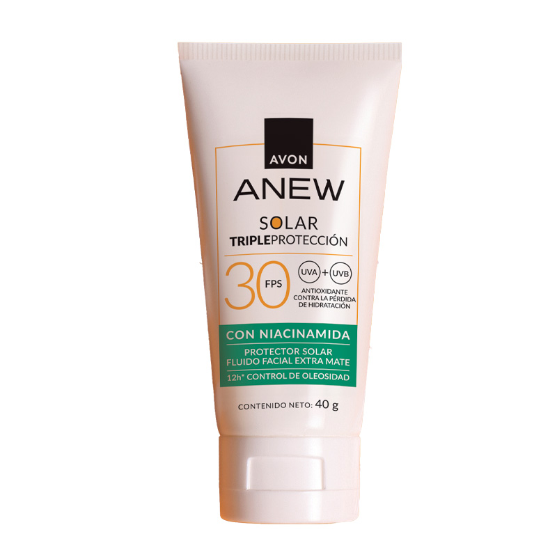 Anew Solar Triple Protecci&oacute;n FPS 30 Protector Solar Fluido Facial Extra Mate 40g